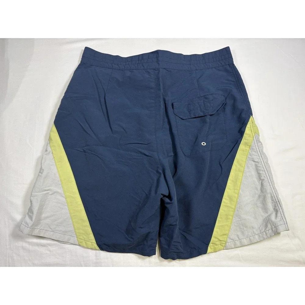 Vintage 90s Mossimo Board Shorts Made In USA Size 38 Colorblock Navy Surf Skate